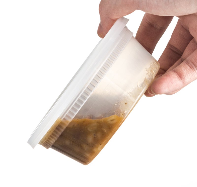 Basix [48 Count 8 Oz Combo] Disposable plastic Deli Food Storage Containers With Plastic Lids, Leakproof, Great For Meal Prep, Picnic, Take Out, traveling, Fruits, Snack, or Liquids - Image 2